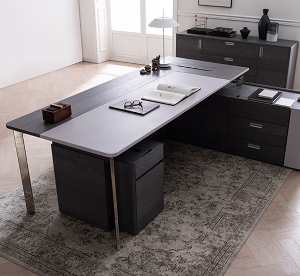 [리바트오피스]휴니어스 2.3M 하부장형 L형 임원책상