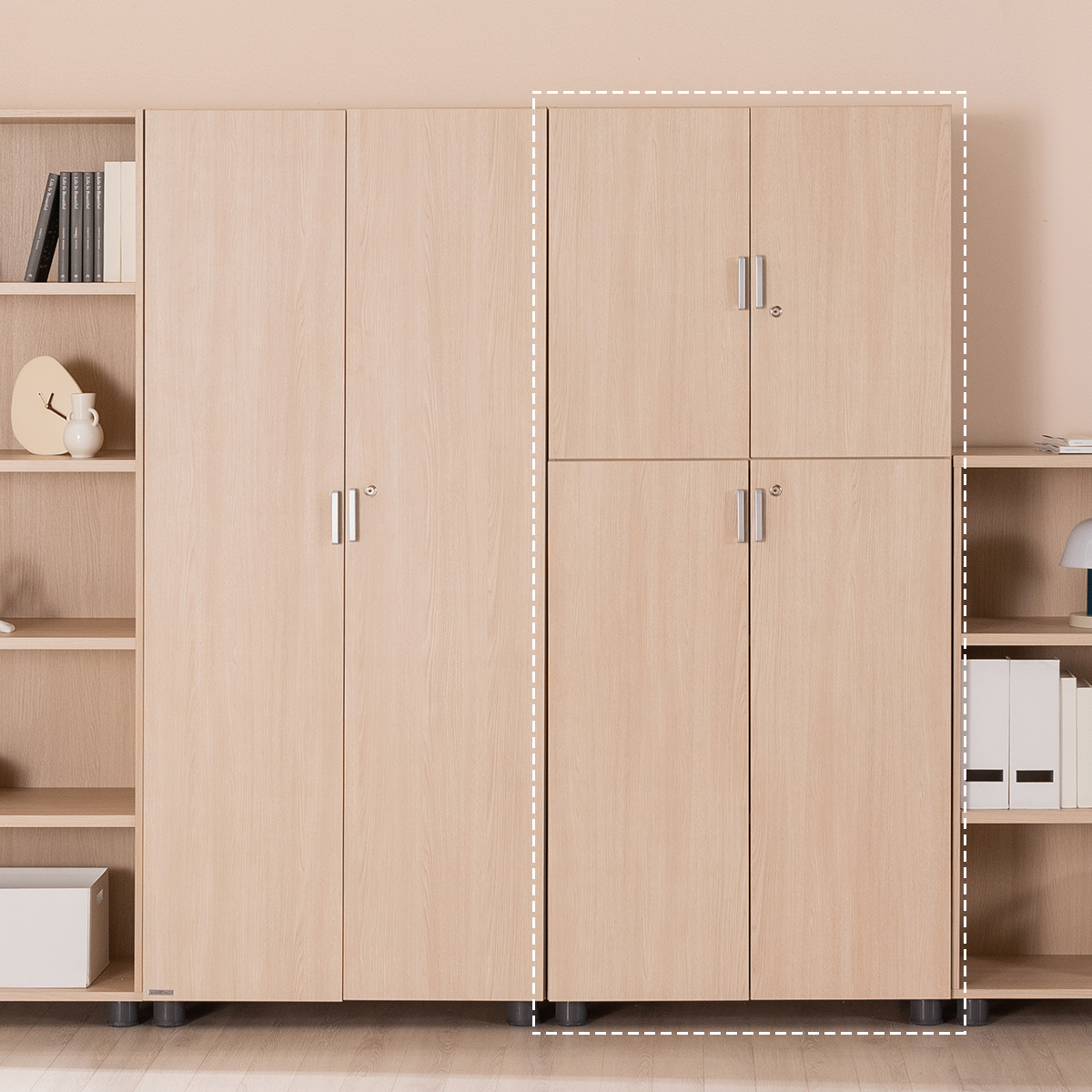 [리바트하움] 5단책장 상하부도어형